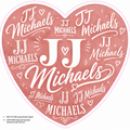 JJ Michaels Heart with Name - JJ Michaels Vinyl Sticker 3 Inches