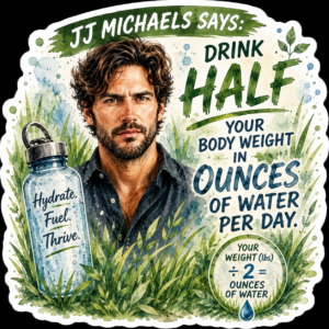 JJ Michaels drink half your body weight in water sticker john Jamieson Michaels