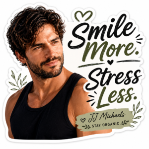 Smile More Stress Less JJ Michaels Sticker John Jamieson Michaels