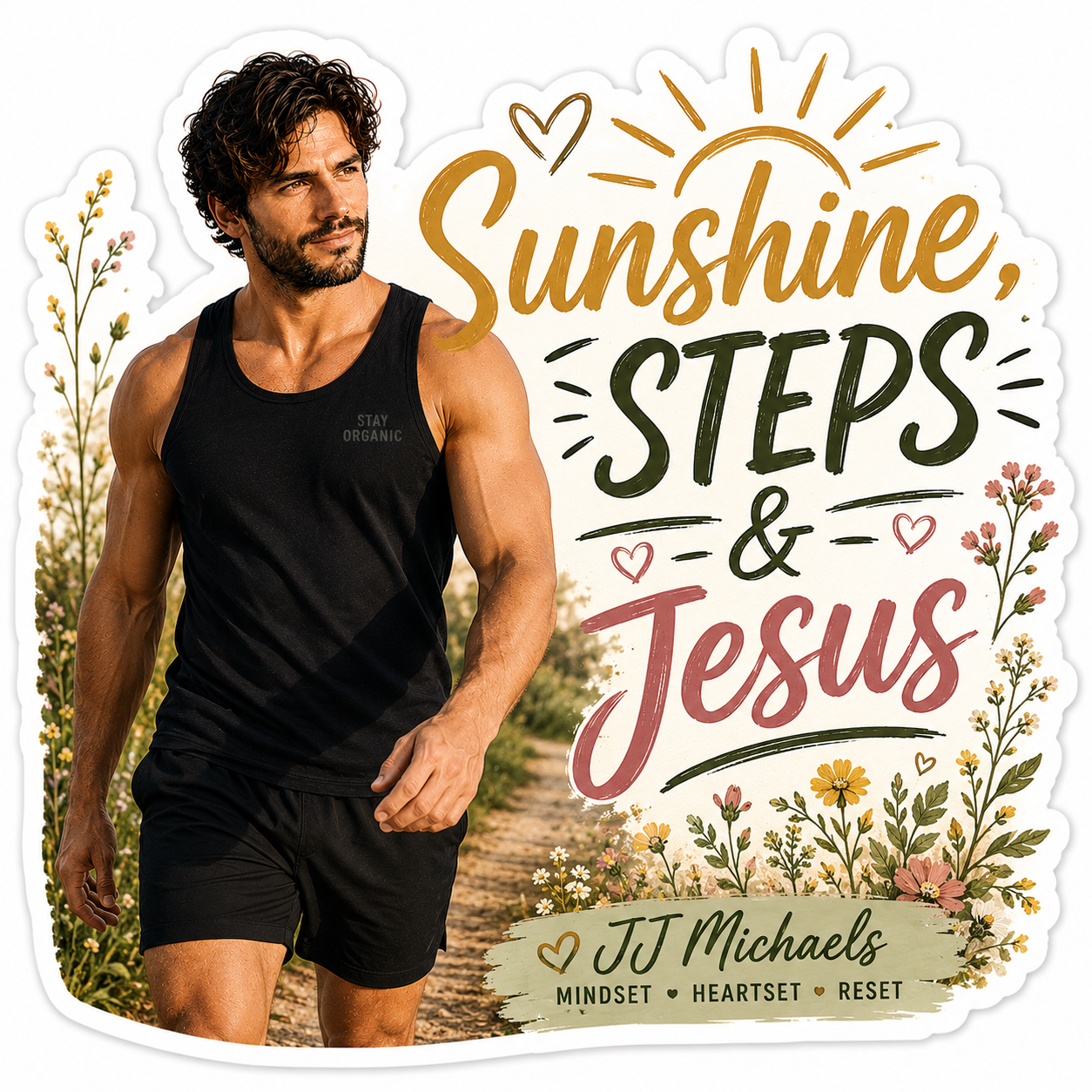 Sunshine Steps Jesus JJ Michaels Sticker